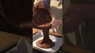 Cozy Anime Brownie Baking 🍫 | Relaxing Rainy Night Cooking #youtube #shorts #short  #youtubeshorts
