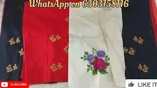 Latest @Rs.399/-* Rawsilk computer embroidery blouses. Trending designs limited WhatsApp for order.