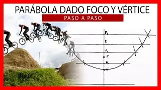 😎 Como dibujar una PARÁBOLA dado vértice y foco 😎 Curvas cónicas en dibujo técnico paso a paso 👣