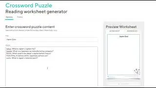 How to make a crossword puzzle on Education.com