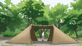 Breezy Afternoon in the Woods | Tunnel Tent Camping [ASMR]