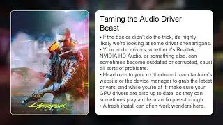Cyberpunk 2077 No Sound / Audio Not Working &ndash; Fix