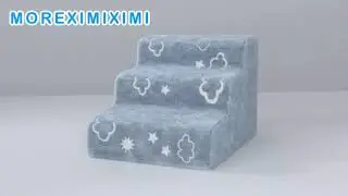 Foam Pet Stairs (Dog uses it for the first time)Dog Stairs for High Beds Couch,