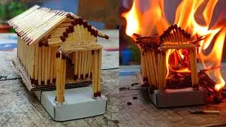 How to make match house fire at home-match stick home