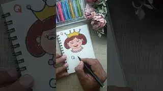 Very Easy! Queen 👸  Drawing || How To Draw a Q for Queen 👑 || #simple #drawing #video
