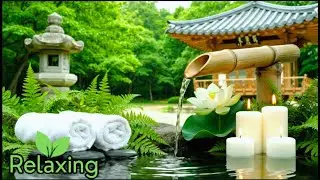 Calming Music to Ease Stress, Anxiety & Depression 🌿 Bamboo Water Fountain Ambience