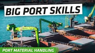 BIG PORT SKILLS in Izmir - Ship unloading with SENNEBOGEN