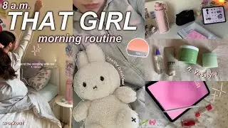 8 a.m. ⋆.˚𐙚THAT GIRL✧˖˚morning routine ft. Yesstyle🎀🎧workout, healthy breakfast, skincare & more!