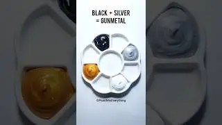Black, Silver,  White and Gold Color Mixing #shorts #colors #colormixing #satisfying #asmr