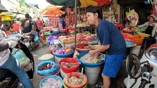 Various Market Street Food Tour in Phnom Penh - Cambodia Traditional Fresh Market 