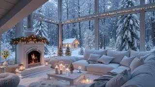 Warm Winter Evening Vibes ❄️ Gentle Jazz Piano and Fireplace Warmth for Peaceful Moments