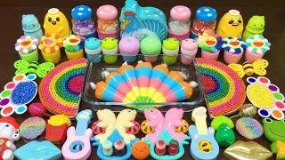 SATISFYING WITH CLAY PIPING BAG & FOAM SLIME & GLITTER | Mixing Random Things into Glossy Slime