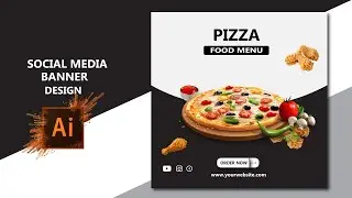 Illustrator Tutorial | Professional Food Banner Design | Marketing Agency #illustrator
