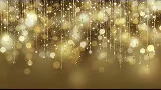 4K (No Sound)Gold Sparkle Lights Background Video | Seamless Elegant Party Backdrop