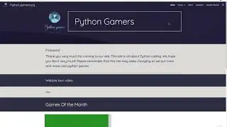 Pythongamerz.org website tour