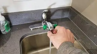 Opti-Klens Eye Wash Station Installed On Moen Adler Kitchen Faucet