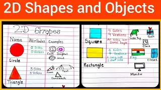 2D Shapes and Objects Drawing| Shapes Circle, Triangle, Square, Rectangle