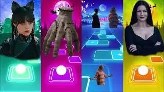 Wednesday Addams vs Thing vs Enid Sinclair vs Morticia Addams | Tiles Hop EDM Rush