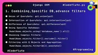 Comibintion  ,  specific DB and Advanve filters in Django ORM .   #django #djangoframework