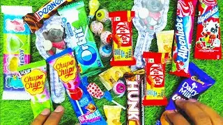 Chocolate ASMR  Popular Candys / some lots of colorful Rainbow lollipop Candy / Unpacking chocolate 