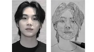 Capturing Suga: Stunning Sketch Portrait Reveal