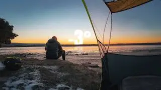 A Cold Winter Night Camping on the Beach