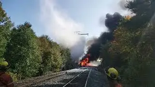Water Bomber Drop #3 Pointe au Baril Fire Sept.24/2023 (PAR014)