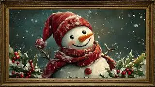 Frosty&rsquo;s Holiday, Vintage Oil Painting | 4K Framed TV Christmas Art Screensaver