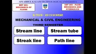 Stream line, Stream tube, Streak line & Path line  | KTU - Mechanical & Civil Engg (S3) - Module 2