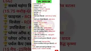 IPL 2025 GK # IPL Sports Current affairs 2025 #ipl 2025 gk Question #ipl2025 #ipl_shorts #current