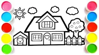 It's a beautiful, cozy house. Please try to draw, paint with me #kids #house 