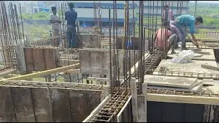 💓10 meter slab beam side & steel bending working 😲