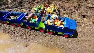 Toy Truck Adventure | Crossing the Creek & Loading Up! #toytrucks #pretendplay #adventureplay