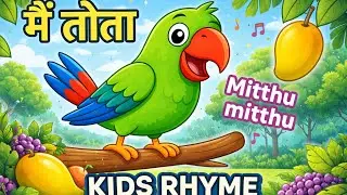 Main Tota - Polli the Parrot | Funny Talking Parrot Rhyme for Kids | @BabyCartoonWorld-u8d 