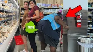 800lbs Man Farts In People's Faces At Trader Joes Grocery Store!!