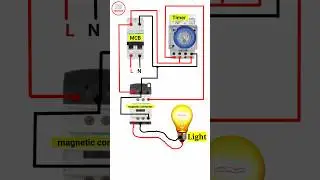24 hours timer wiring connection diagram street light #shorts