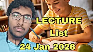 Lecture List Of 24 Jan 2026 || NEET Hustle Series