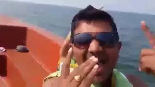 Roja Enjoying in Goa Video skydiving in beach