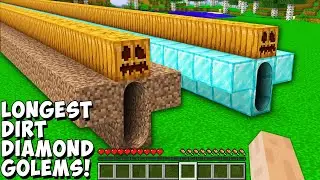What if you SPAWN SUPER LONG DIRT VS DIAMONDS GOLEM in Minecraft ? SUPER LONG MOB !