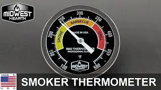 Midwest Hearth Smoker Thermometer for BBQ Grills - Made in USA