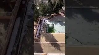 fearless man jump to green iced pool!. 😧🥺