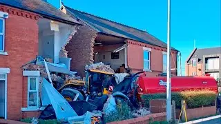 Tractor smashes into terraced homes after crash in Chester (1) (UK) 2/Apr/2025