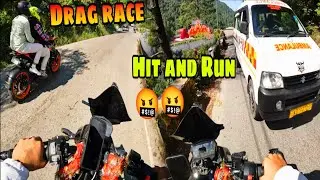 Ambulance  hit and run🤬|hyper ride🚀 KTM V/S Xtreme🥵|#xtreme125r #ktmbike #dragrace #hitandrun #viral
