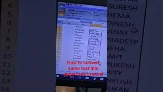 Convert some text into Uppercase in Microsoft Excel #excel #microsoftexcel #learnexcel