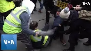 Scuffles at UK Protest Inspired By Yellow Vests