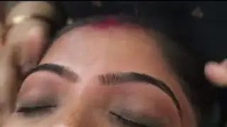 How to make( Dhanush Aakar) round shape eyebrow threading step by step