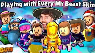 PLAYING WITH EVERY MR.BEAST SKIN IN STUMBLE GUYS!#stumbleguys