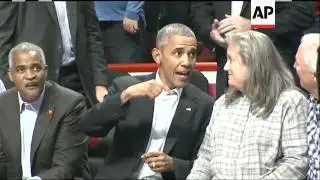 President Obama Attends Bulls Home Opener