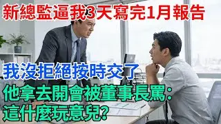 新總監逼我3天寫完1個月的報告，我沒拒絕按時交了，他拿去開會被董事長罵：這什麼玩意兒？【奇趣天下】#職場逆襲#職場智慧#爽文職場#工作日常#完結爽文