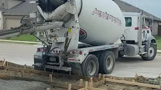Offloading full truck at job site #concrete #trucking